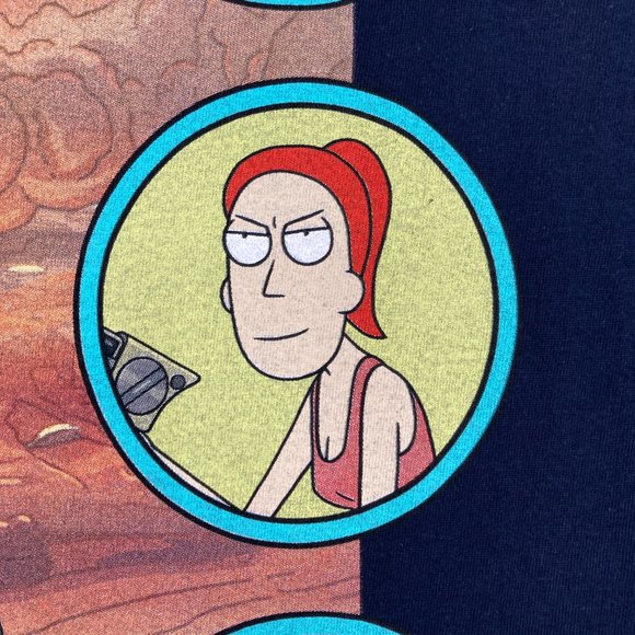 Rick and Morty Character Navy Short Sleeve T-Shirt - L - Picture 4 of 9